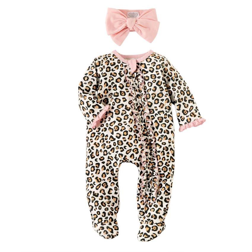 Leopard Sleeper & Headband Set