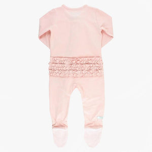 Ballet Pink Snuggly Ruffled Footed Pajamas