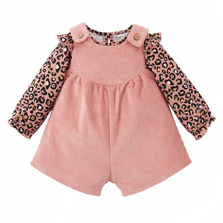 Leopard Overall Short Set