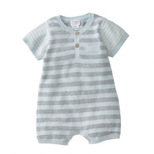 Cargar imagen en el visor de la galería, Blue Stripe Knitted Romper
