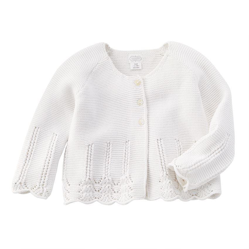 White Eyelet Cardigan