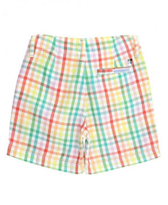 Rainbow Gingham Shorts & Lemon Pocket Henley Set
