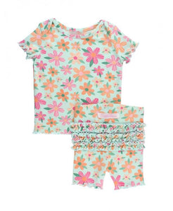 Spring Fling Snuggly 2pc Ruffled Pajamas