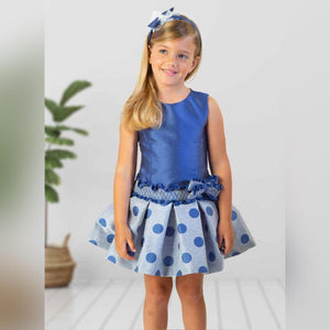 Vestido Topos Azul