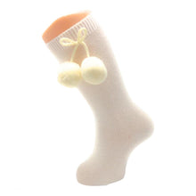 Cargar imagen en el visor de la galería, Cotton Knee High Socks with Pom Pom
