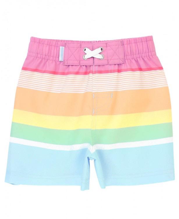 Rainbow Multi-Stripe Swim Trunks