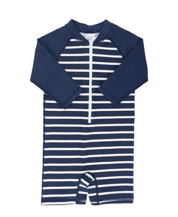 Navy Stripe Rash Guard Bodysuit