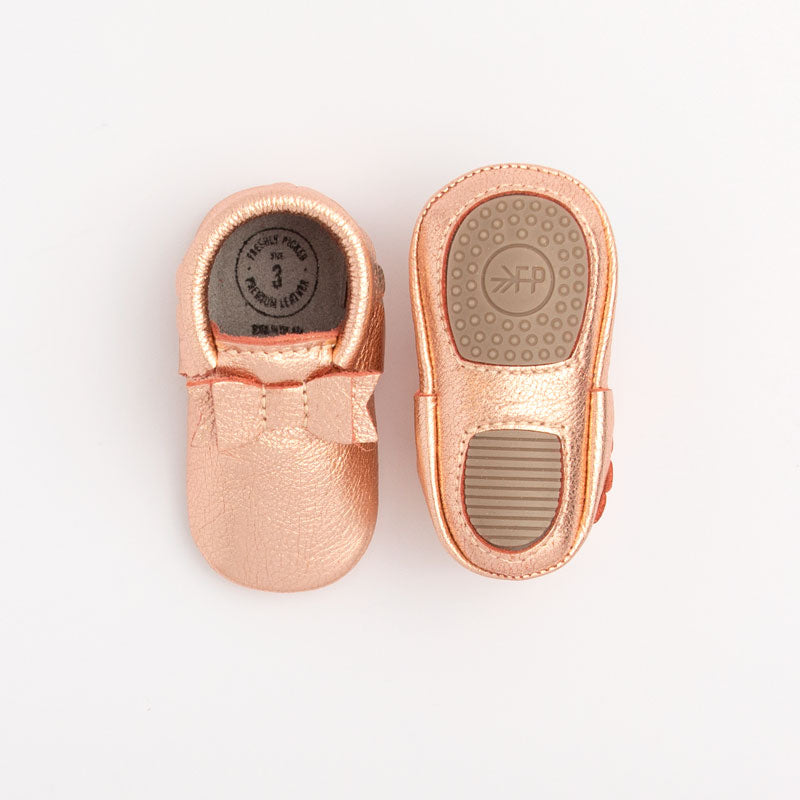 Rose Gold Bow Mocc Mini Sole