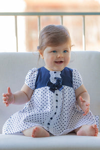 Navy Polka Dot Dress