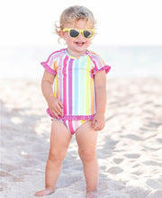 Cargar imagen en el visor de la galería, Rainbow Dream Stripe Rash Guard Bikini
