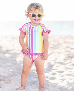 Rainbow Dream Stripe Rash Guard Bikini
