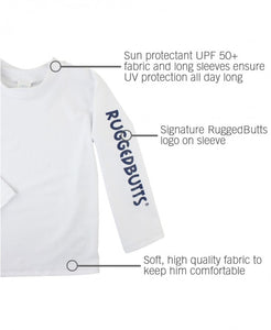 White Logo Long Sleeve Rash Guard