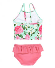 Cargar imagen en el visor de la galería, Rosy Sweetheart Ruffle Tie Tankini
