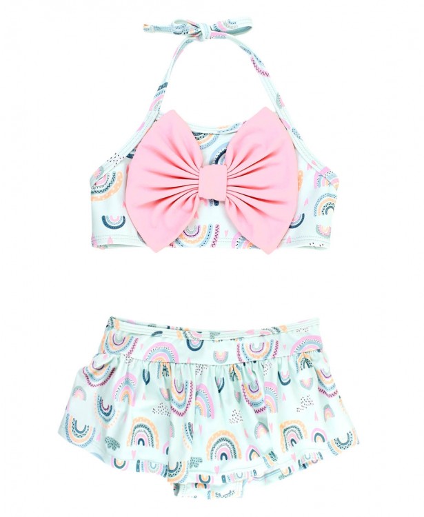 Chase the Rainbow Bow Skirted Bikini