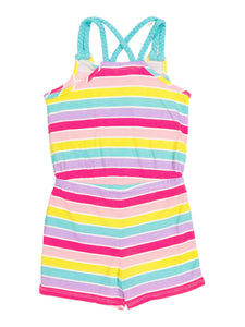 Striped Braided Back Romper